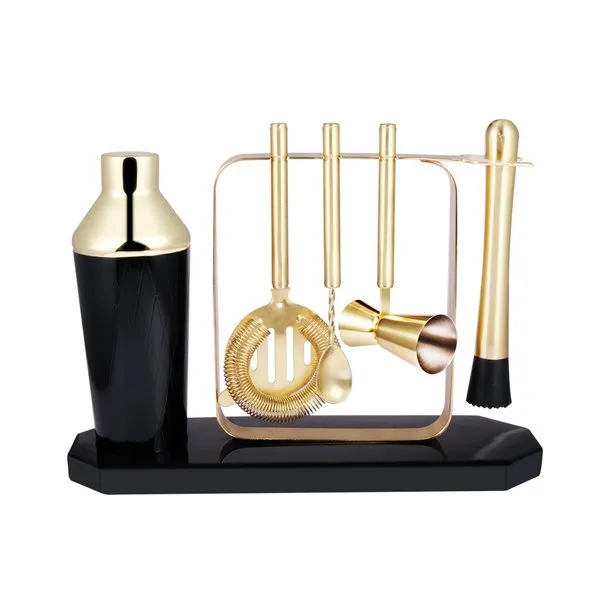 Melnā un zelta kokteiļu komplekts