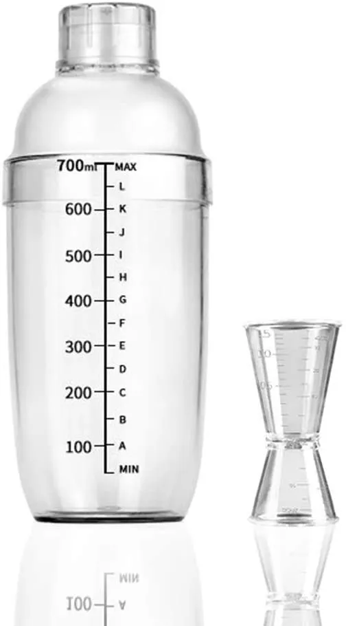 Elegants plastmasas kokteiļu šeikeris