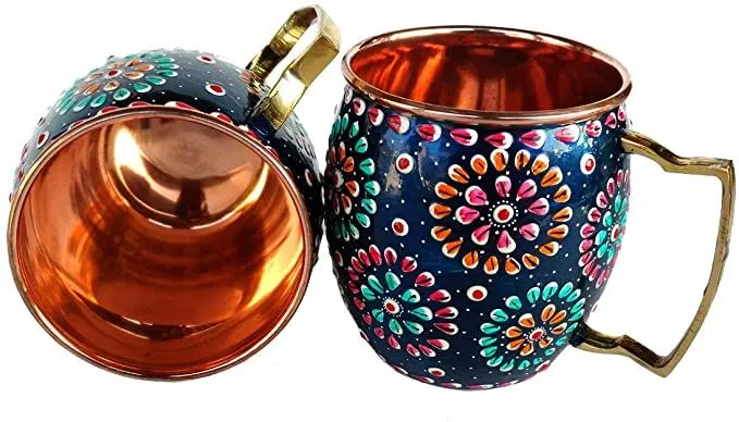 Krāsota ar rokām darināta Maskavas mūļa krūze