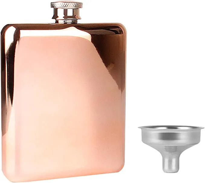 Rožu zelta nerūsējošā tērauda gūžas kolba