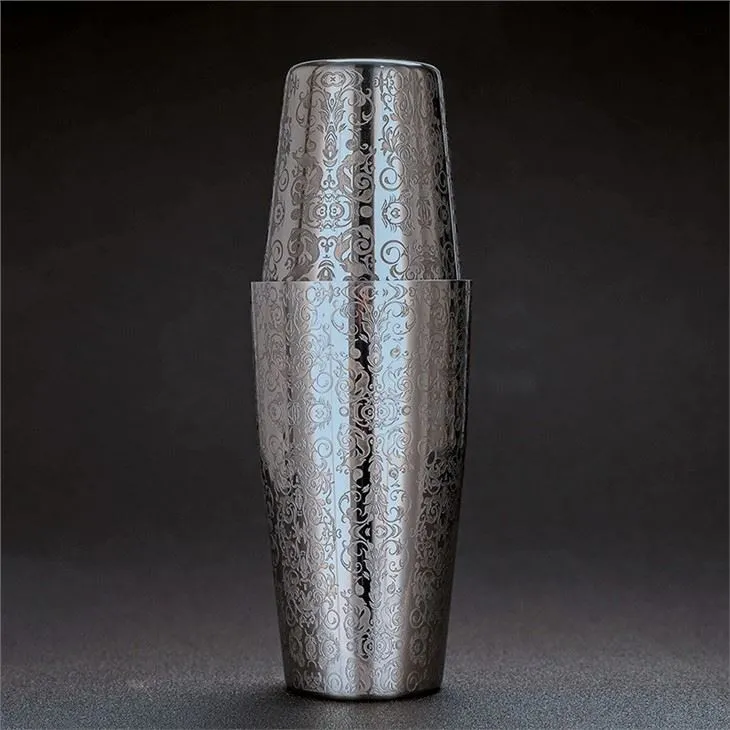 Sudraba ziedu Homestia kokteiļu šeikeris